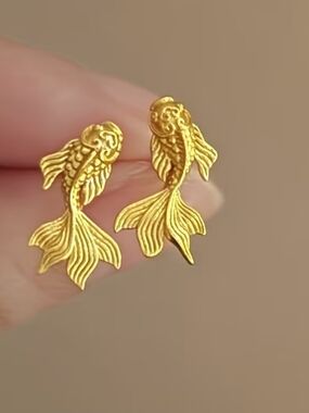 Gold Fish Earrings